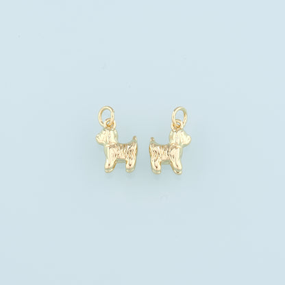 Gold Dog Charms,18K Gold Filled Dog Pendant,Cute Dog Charm Bracelet Necklace for DIY Jewelry Making Supply
