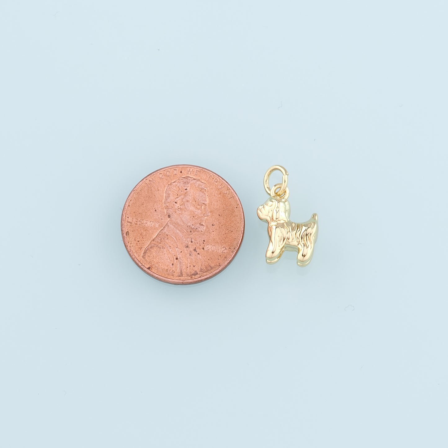 Gold Dog Charms,18K Gold Filled Dog Pendant,Cute Dog Charm Bracelet Necklace for DIY Jewelry Making Supply