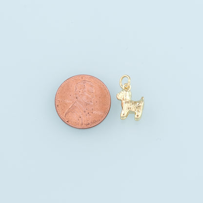 Gold Dog Charms,18K Gold Filled Dog Pendant,Cute Dog Charm Bracelet Necklace for DIY Jewelry Making Supply