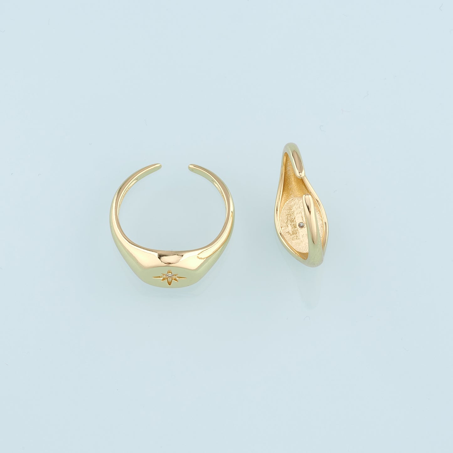 Gold Star Ring,18K Gold Filled CZ Celestial Ring,Classic Little Star jewelry