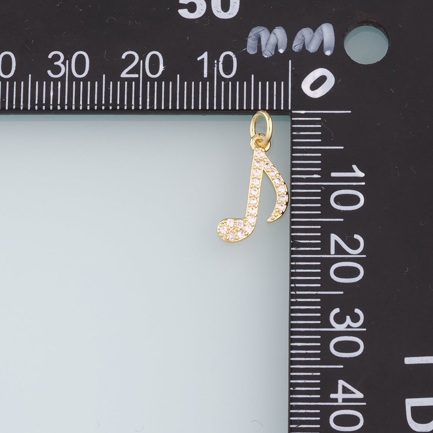 Gold Music Charms,18K Gold Filled Music Pendant,CZ Micro Pave Note Charm Bracelet Necklace for DIY Jewelry Making Supply