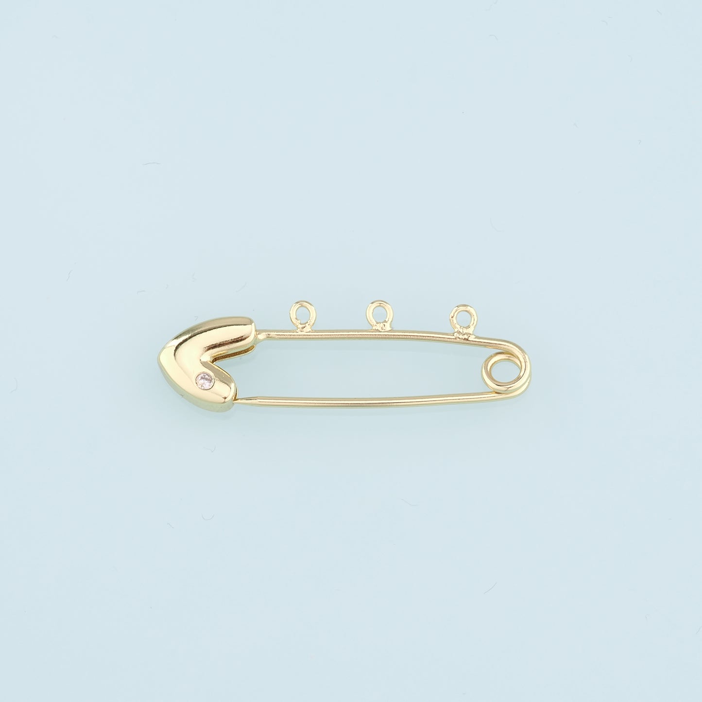 18K Gold Filled Paper Clip Pendant,CZ Paper Clip Charm Bracelet Necklace for DIY Jewelry Making Supply