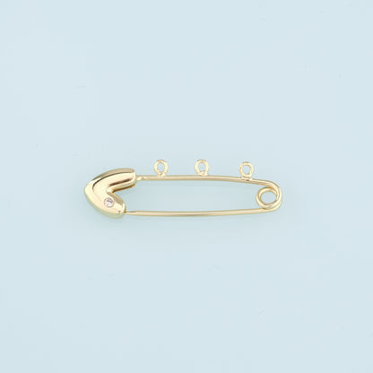 18K Gold Filled Paper Clip Pendant,CZ Paper Clip Charm Bracelet Necklace for DIY Jewelry Making Supply