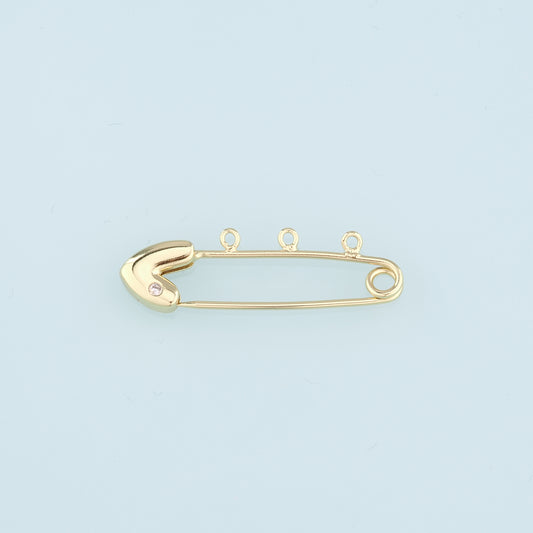 18K Gold Filled Paper Clip Pendant,CZ Paper Clip Charm Bracelet Necklace for DIY Jewelry Making Supply