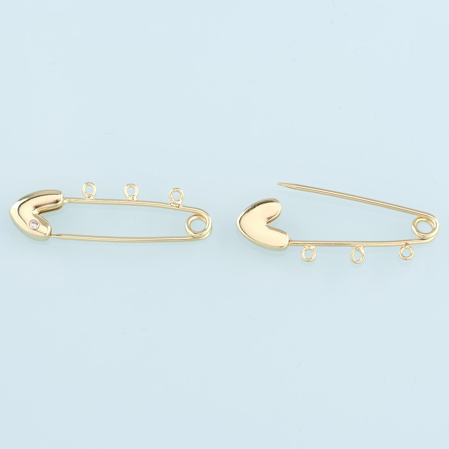 18K Gold Filled Paper Clip Pendant,CZ Paper Clip Charm Bracelet Necklace for DIY Jewelry Making Supply