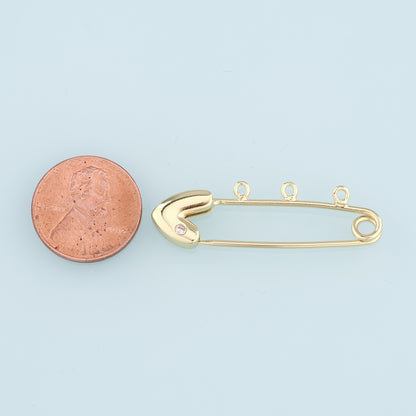 18K Gold Filled Paper Clip Pendant,CZ Paper Clip Charm Bracelet Necklace for DIY Jewelry Making Supply
