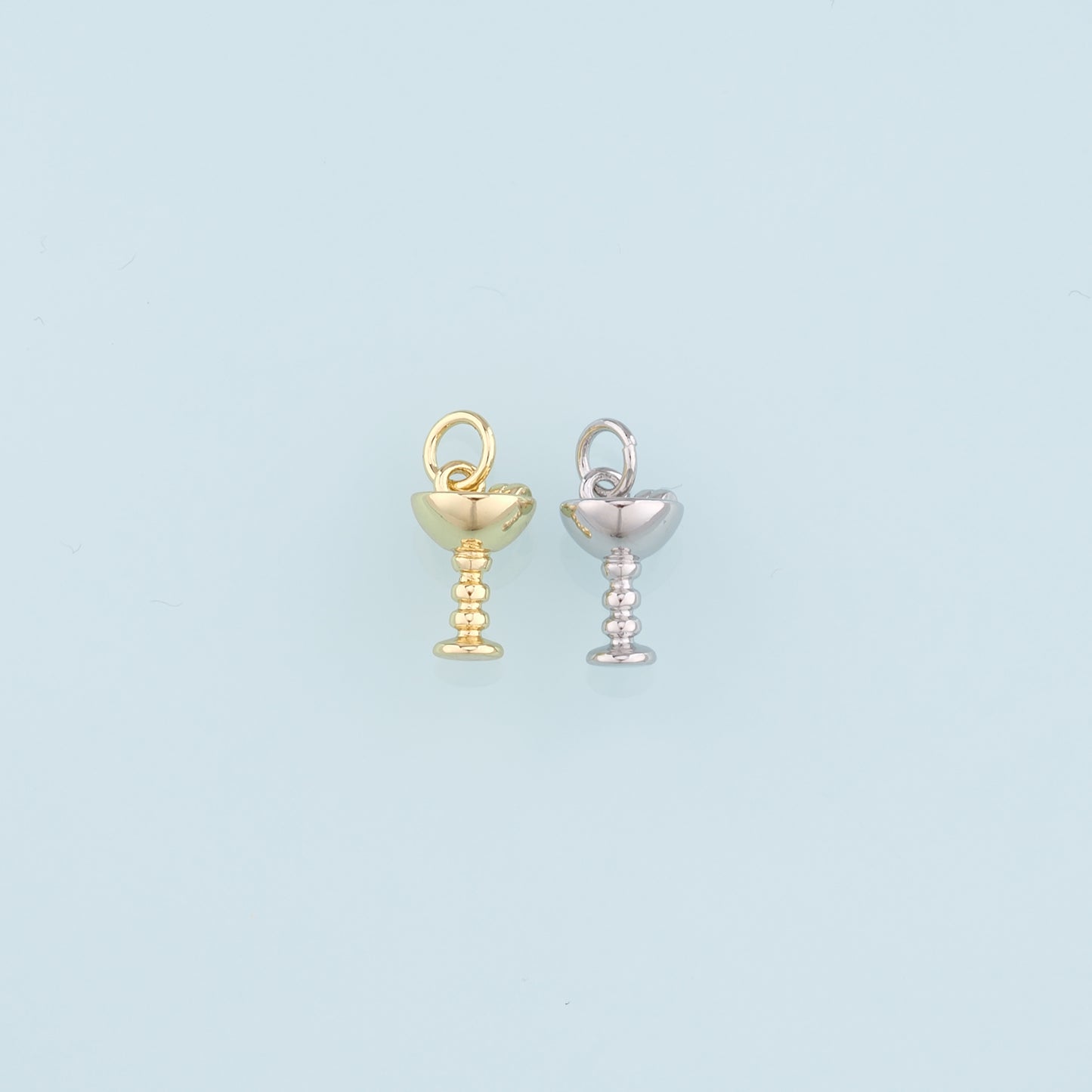 18K Gold Filled Pearl Wine Glass Pendant,Wine Glass Charm Bracelet Necklace for DIY Jewelry Making Supply