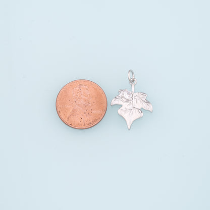 Gold Maple Leaf Charms,18K Gold Filled Maple Leaf Pendant,CZ Maple Leaf Charm Bracelet Necklace for DIY Jewelry Making Supply