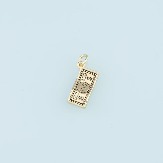 Gold Dollar Charms,18K Gold Filled Money Pendant,Dollar Charm Bracelet Necklace for DIY Jewelry Making Supply