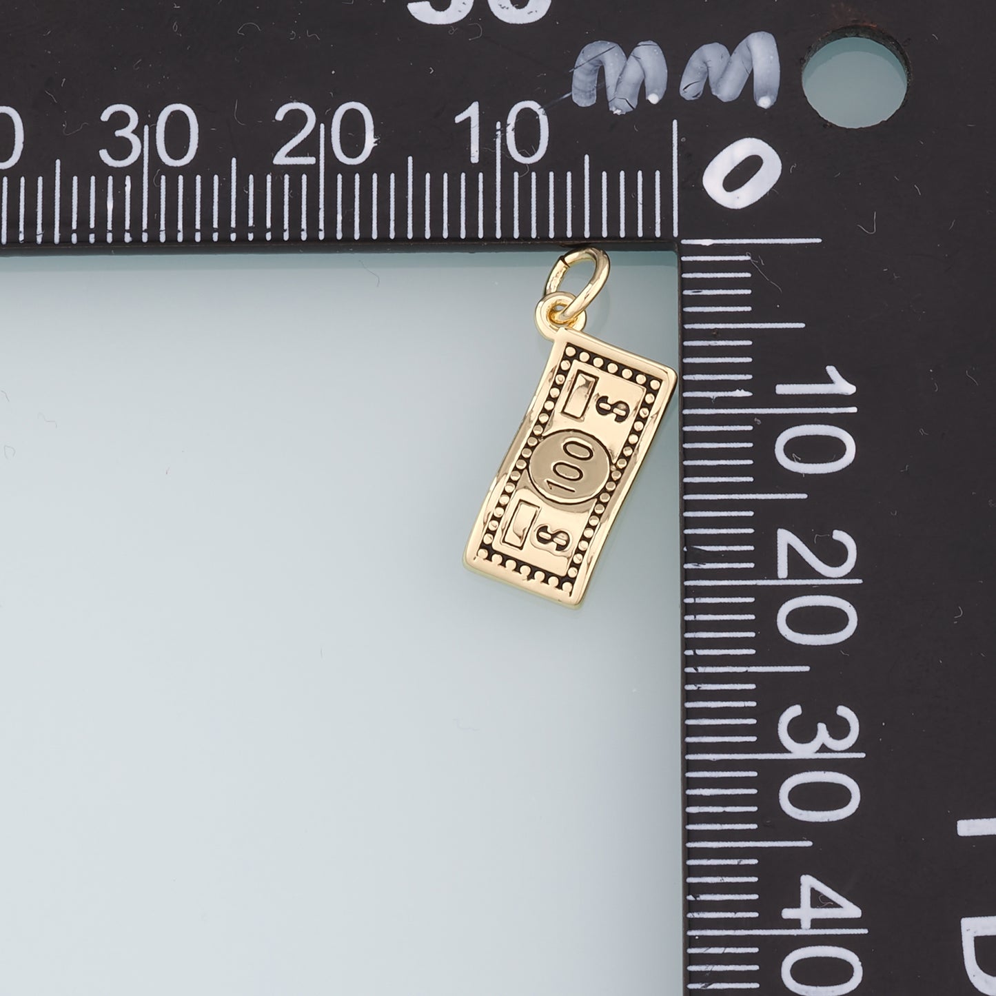 Gold Dollar Charms,18K Gold Filled Money Pendant,Dollar Charm Bracelet Necklace for DIY Jewelry Making Supply