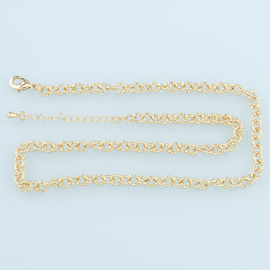 Gold Round Chain,18K Gold Filled Oval for Necklace Bracelet DIY Jewelry Making Supply