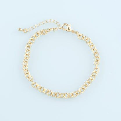 Gold Adjustable Chain,18K Gold Filled Oval Bracelet,Semi Finished Bracelets,Bracelets for Jewelry Making