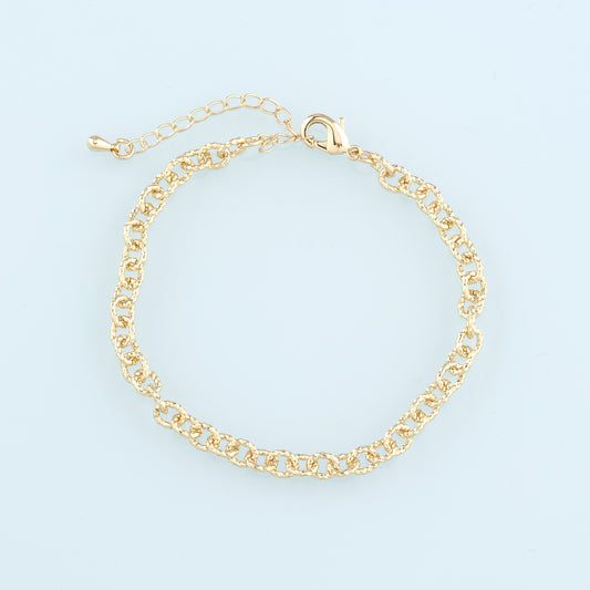 Gold Adjustable Chain,18K Gold Filled Oval Bracelet,Semi Finished Bracelets,Bracelets for Jewelry Making