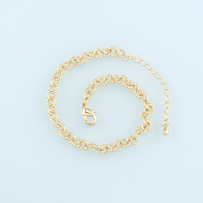 Gold Adjustable Chain,18K Gold Filled Oval Bracelet,Semi Finished Bracelets,Bracelets for Jewelry Making