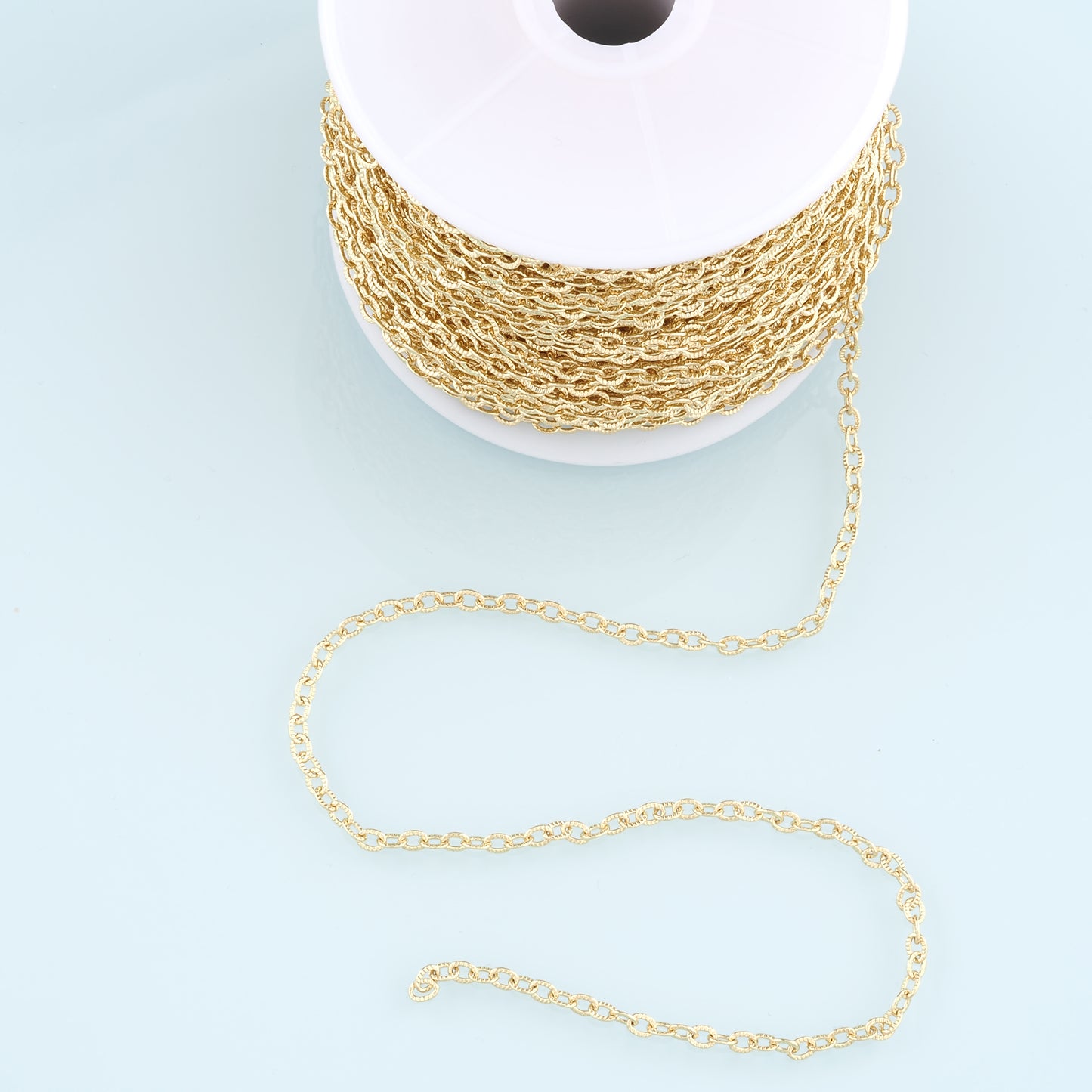 Gold Oval Chain,18K Gold Filled Rectangle paper clip Chain for Necklace Bracelet DIY Jewelry Making Supply
