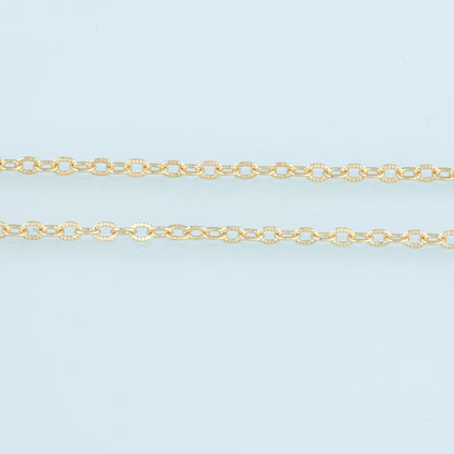 Gold Oval Chain,18K Gold Filled Rectangle paper clip Chain for Necklace Bracelet DIY Jewelry Making Supply