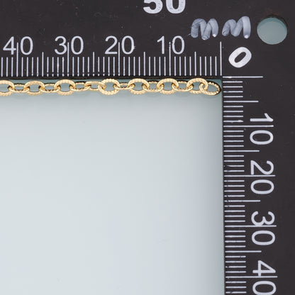 Gold Oval Chain,18K Gold Filled Rectangle paper clip Chain for Necklace Bracelet DIY Jewelry Making Supply