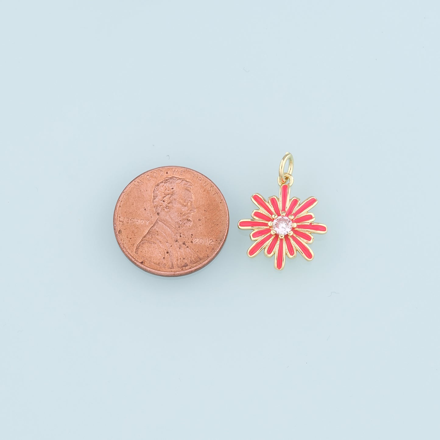 Gold Flower Charms,18K Gold Filled Flower Pendant,Enamel Flower Charm Bracelet Necklace for DIY Jewelry Making Supply