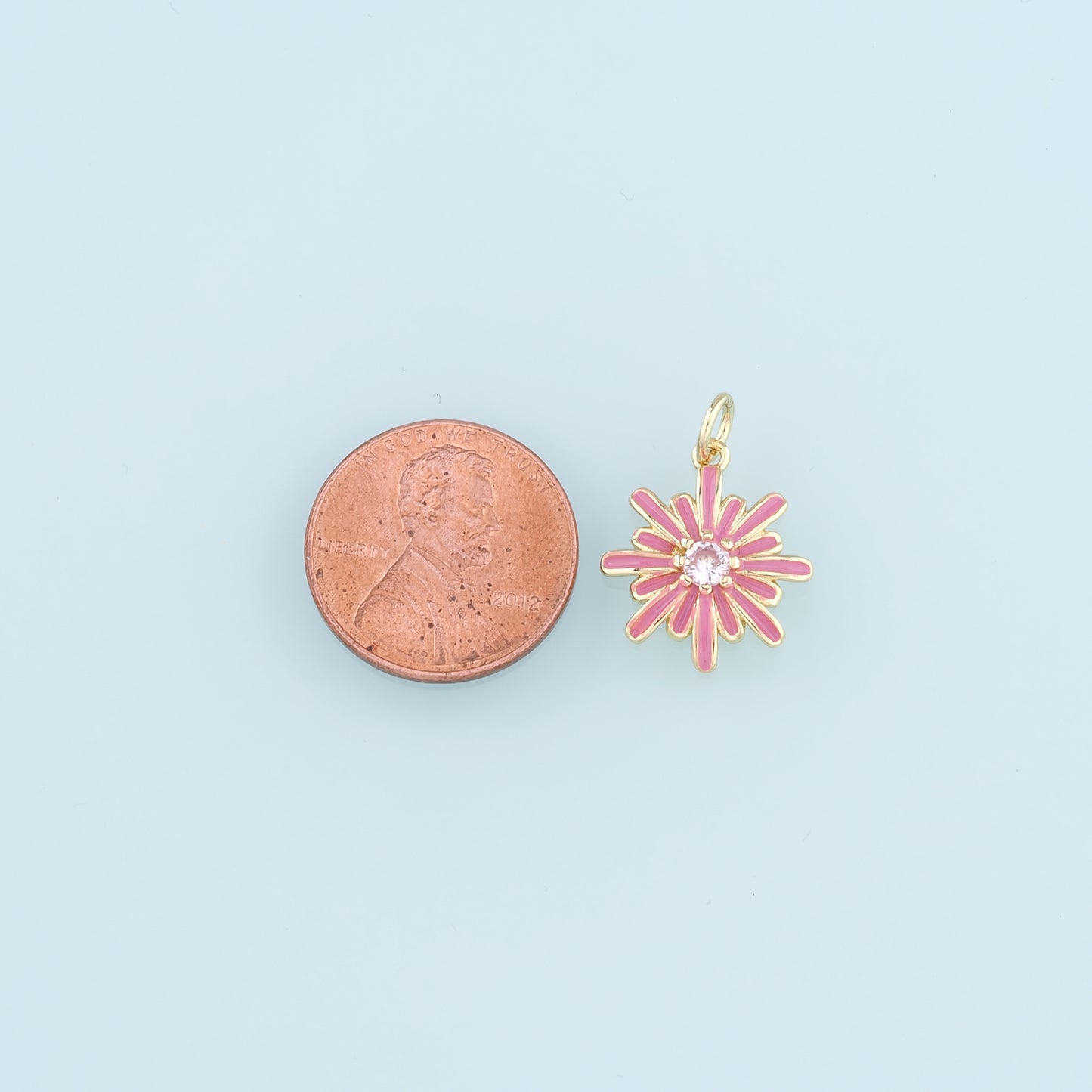 Gold Flower Charms,18K Gold Filled Flower Pendant,Enamel Flower Charm Bracelet Necklace for DIY Jewelry Making Supply