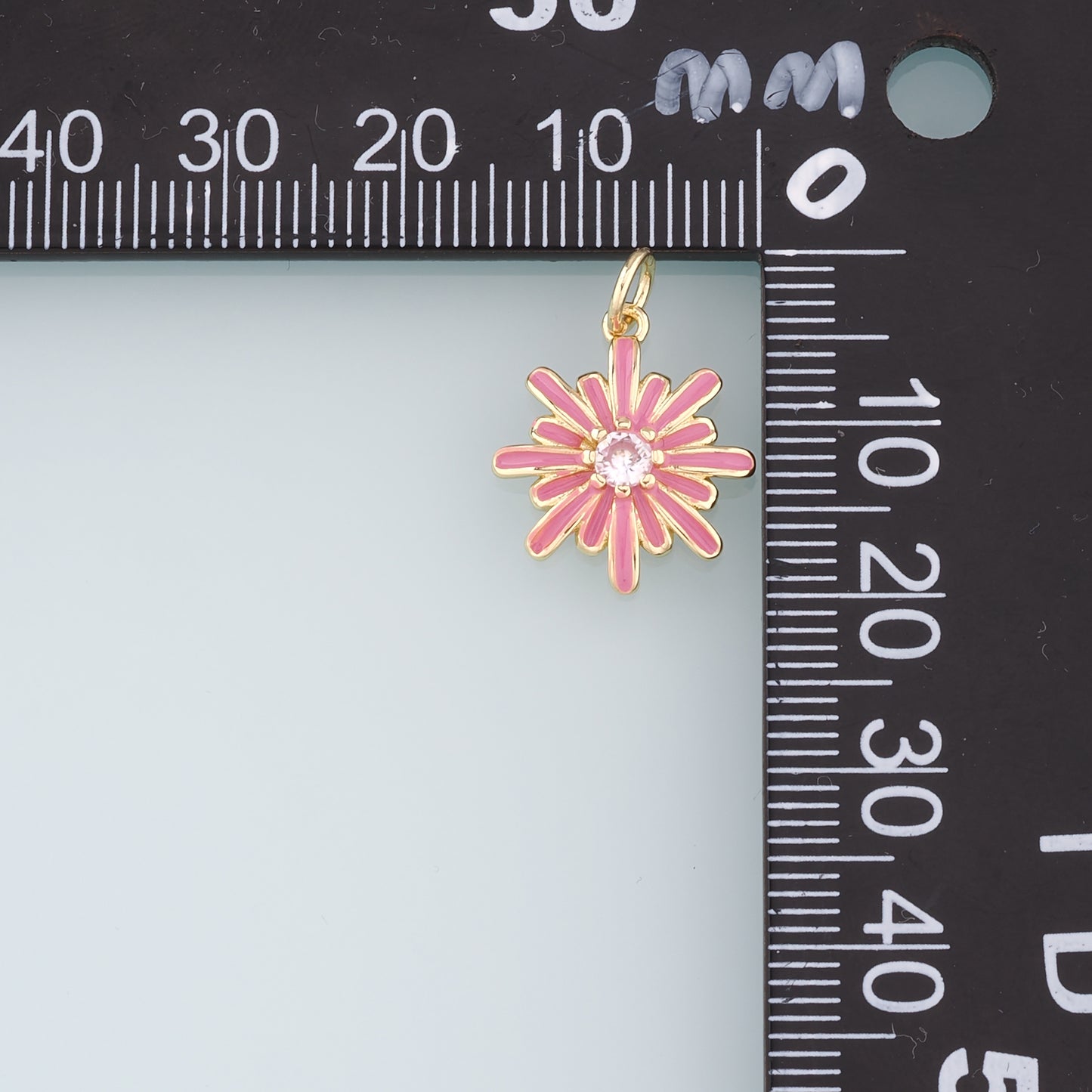 Gold Flower Charms,18K Gold Filled Flower Pendant,Enamel Flower Charm Bracelet Necklace for DIY Jewelry Making Supply