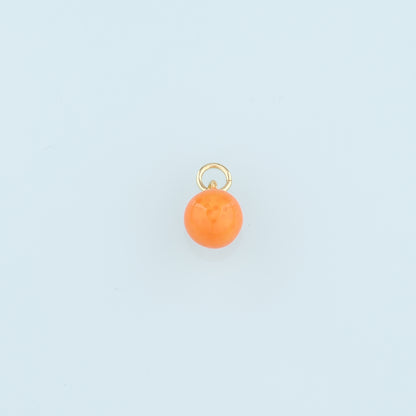 18K Gold Filled Orange Pendant,Fruit Charm Bracelet Necklace for DIY Jewelry Making Supply