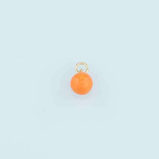 18K Gold Filled Orange Pendant,Fruit Charm Bracelet Necklace for DIY Jewelry Making Supply