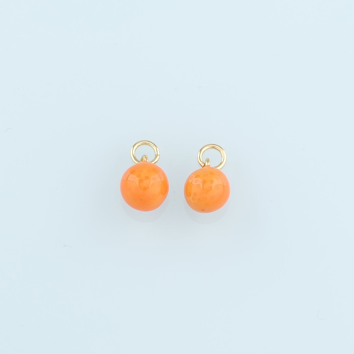 18K Gold Filled Orange Pendant,Fruit Charm Bracelet Necklace for DIY Jewelry Making Supply