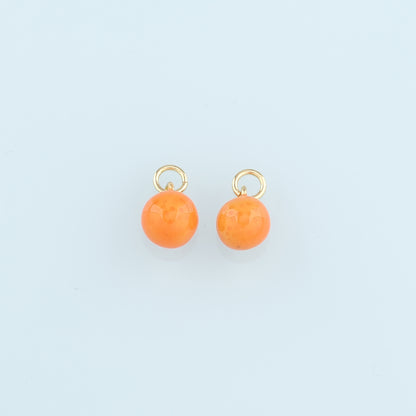 18K Gold Filled Orange Pendant,Fruit Charm Bracelet Necklace for DIY Jewelry Making Supply