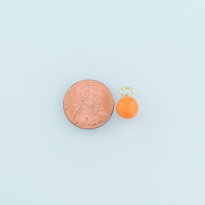 18K Gold Filled Orange Pendant,Fruit Charm Bracelet Necklace for DIY Jewelry Making Supply