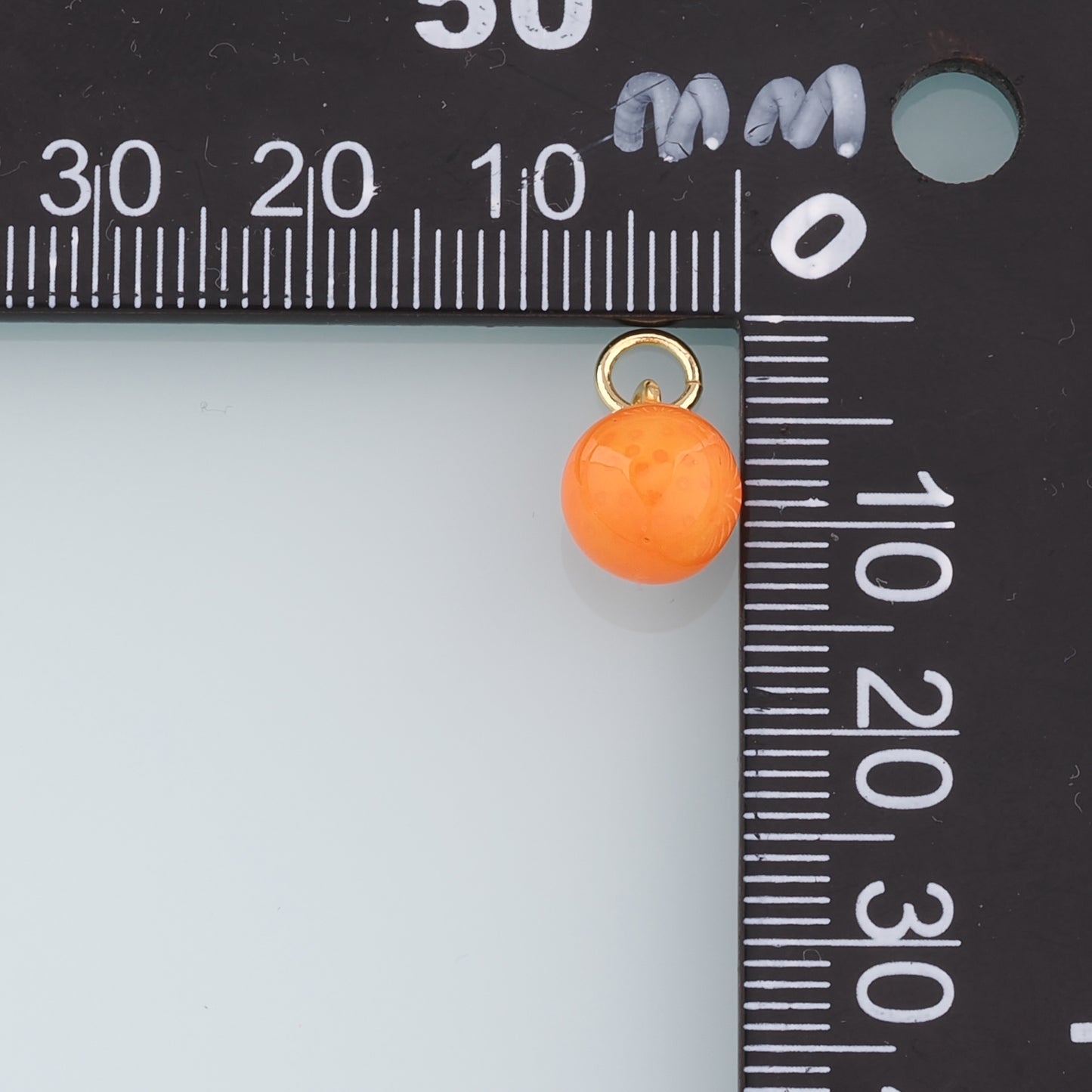 18K Gold Filled Orange Pendant,Fruit Charm Bracelet Necklace for DIY Jewelry Making Supply