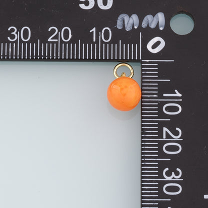18K Gold Filled Orange Pendant,Fruit Charm Bracelet Necklace for DIY Jewelry Making Supply