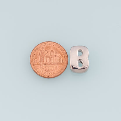 Gold Side Hole letter Charms,18K Gold Filled letter Pendant,initial Charm Bracelet Necklace for DIY Jewelry Making Supply