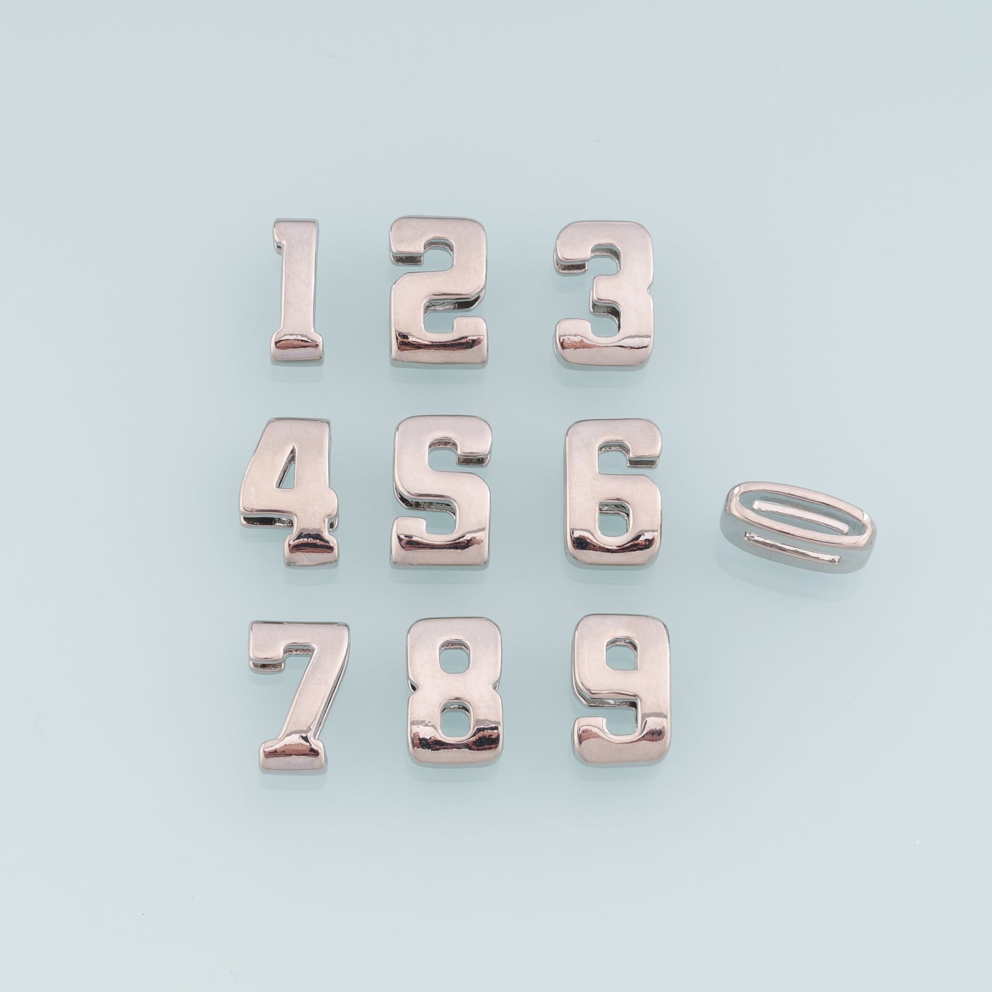 18K Gold Filled Number Pendant,Dainty Side Hole Number Charm Bracelet Necklace for DIY Jewelry Making Supply