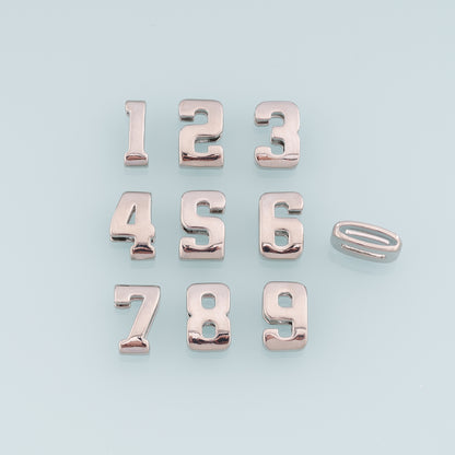 18K Gold Filled Number Pendant,Dainty Side Hole Number Charm Bracelet Necklace for DIY Jewelry Making Supply