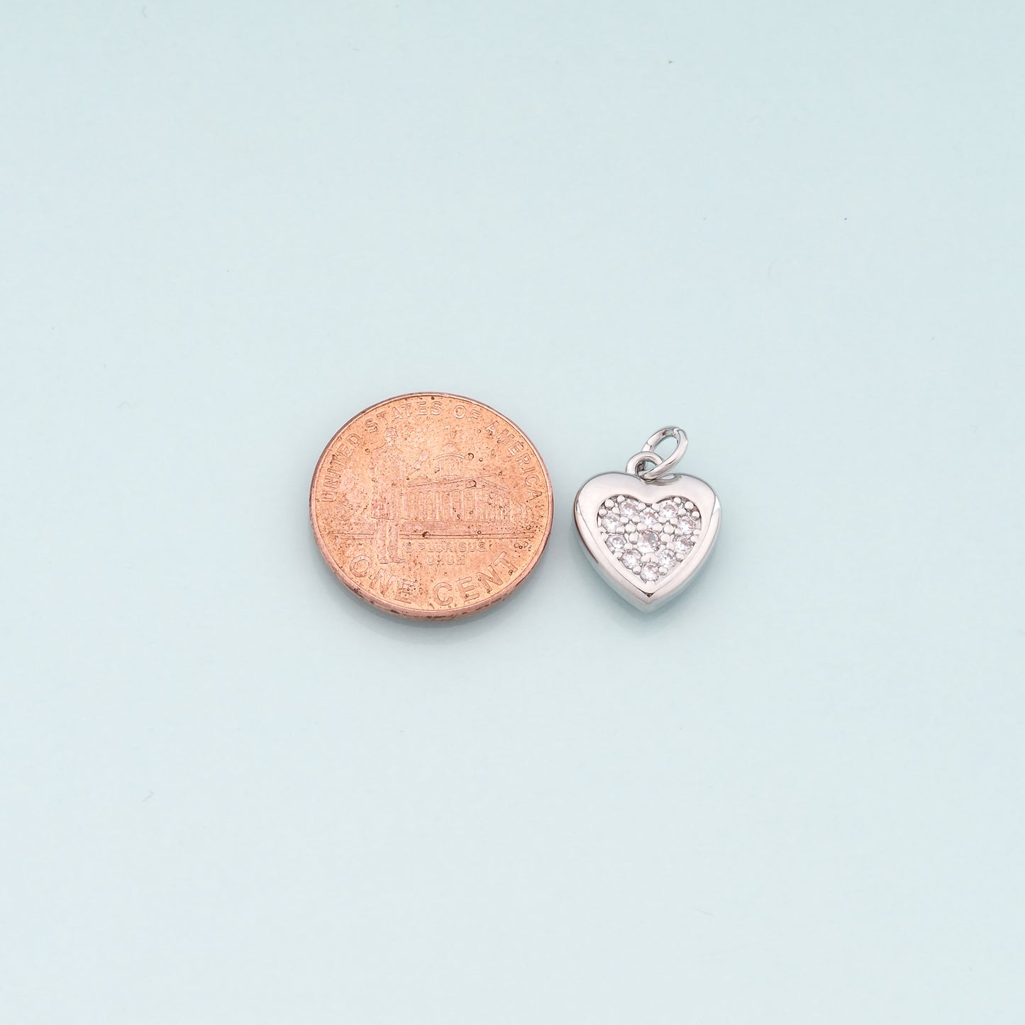 Gold Heart Charms,18K Gold Filled Heart Pendant,CZ Micro Pave Heart Charm Bracelet Necklace for DIY Jewelry Making Supply