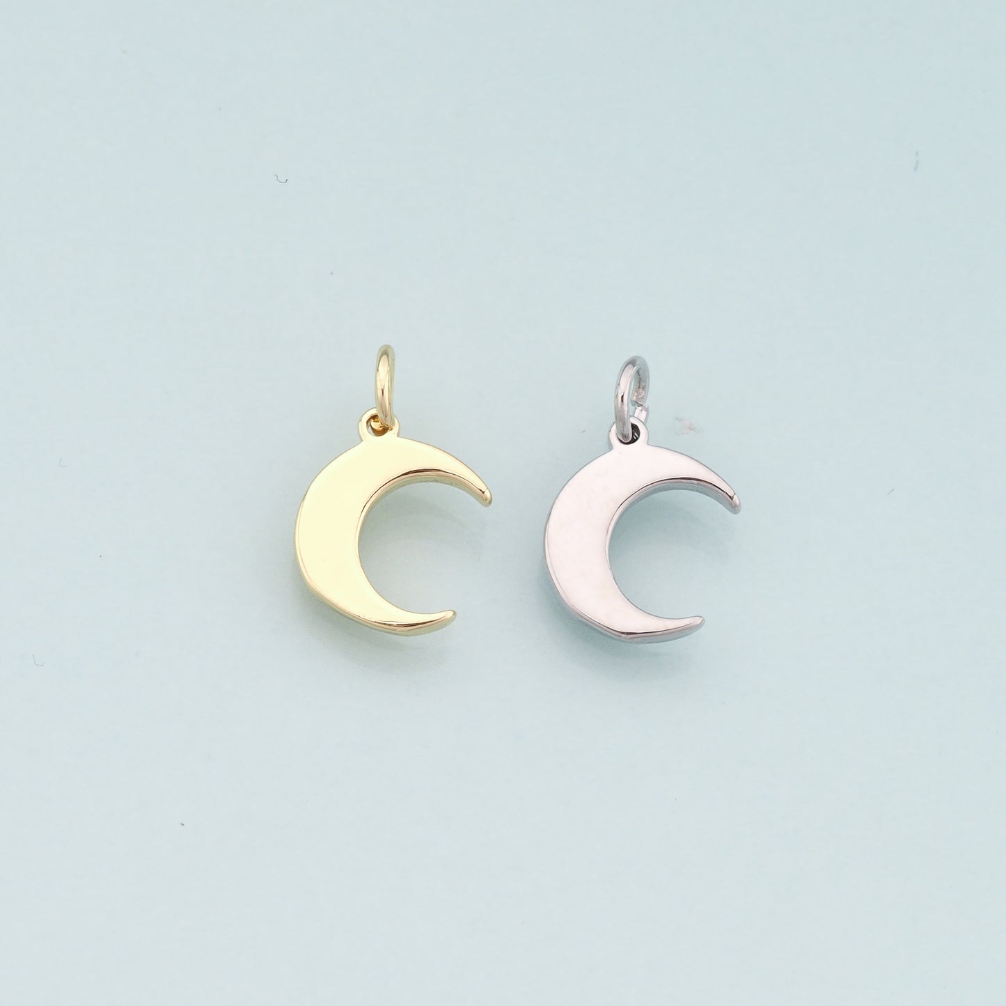 18K Gold Filled Moon Pendant,Celestial Charm Bracelet Necklace for DIY Jewelry Making Supply
