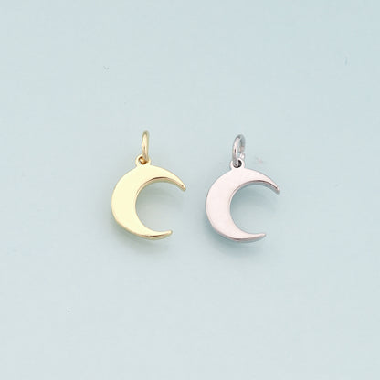 18K Gold Filled Moon Pendant,Celestial Charm Bracelet Necklace for DIY Jewelry Making Supply