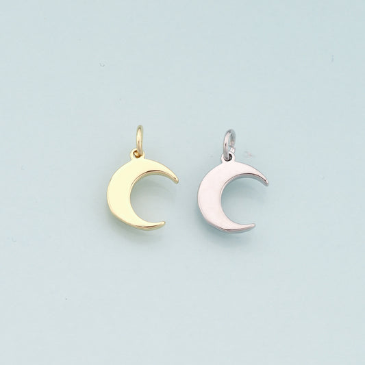 18K Gold Filled Moon Pendant,Celestial Charm Bracelet Necklace for DIY Jewelry Making Supply