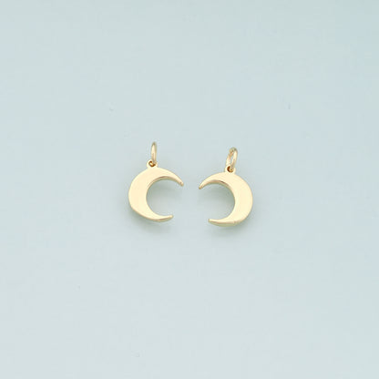 18K Gold Filled Moon Pendant,Celestial Charm Bracelet Necklace for DIY Jewelry Making Supply