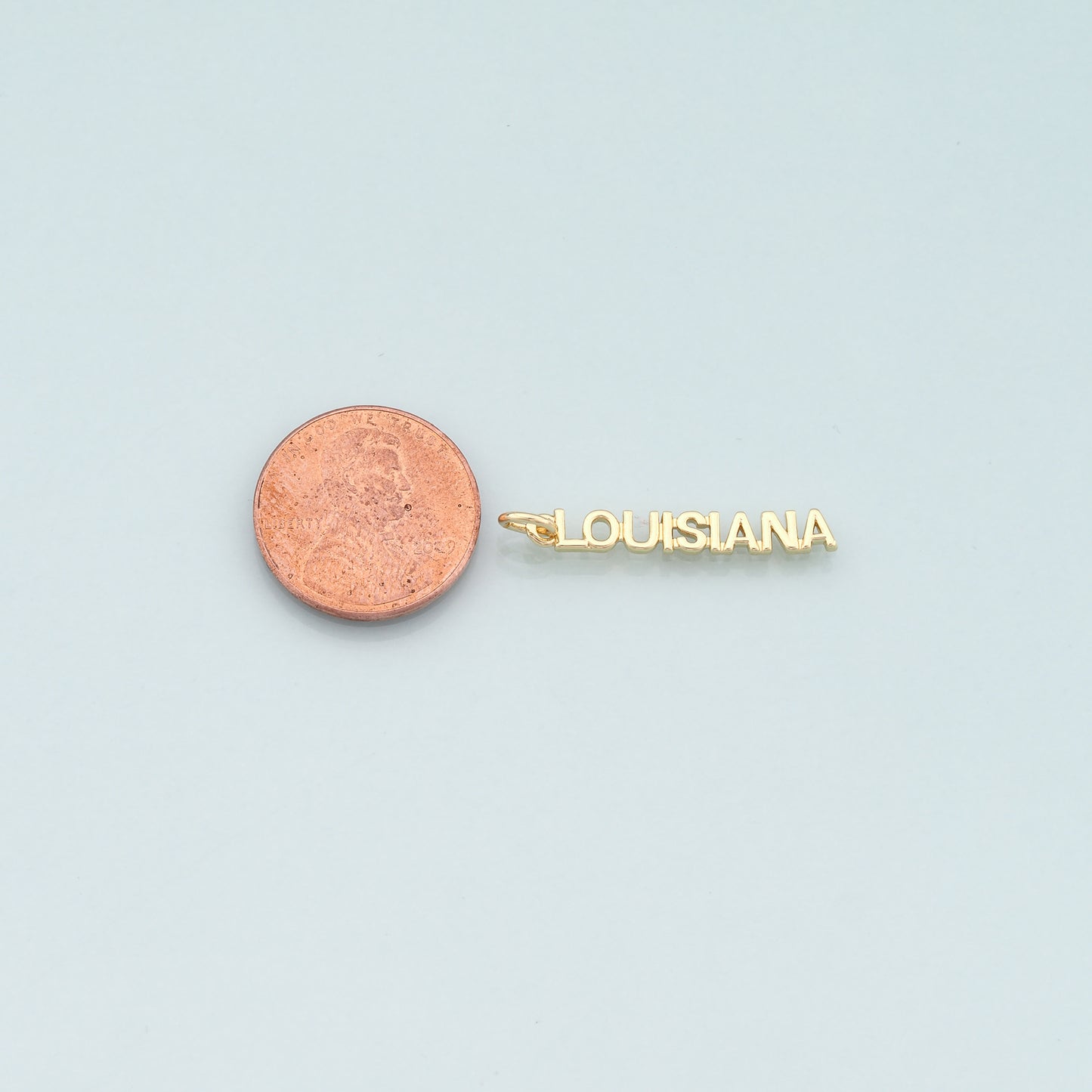 18K Gold Filled State name Pendant,State name Charm Bracelet Necklace for DIY Jewelry Making Supply