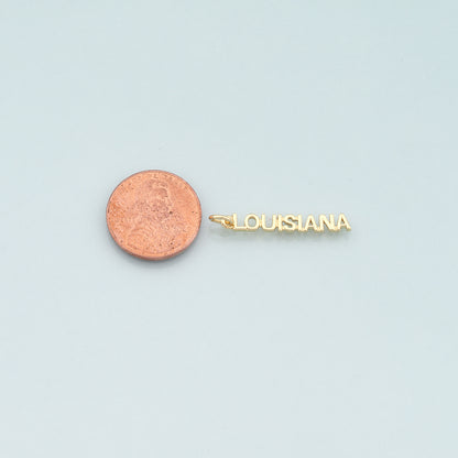 18K Gold Filled State name Pendant,State name Charm Bracelet Necklace for DIY Jewelry Making Supply