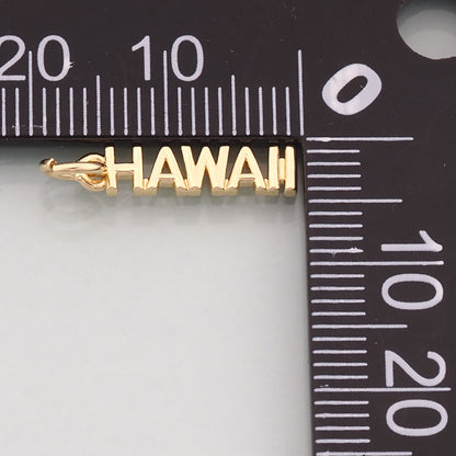 18K Gold Filled State name Pendant,State name Charm Bracelet Necklace for DIY Jewelry Making Supply