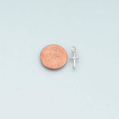 Gold Cross Charms,18K Gold Filled Cross Pendant,Religion Charm Bracelet Necklace for DIY Jewelry Making Supply