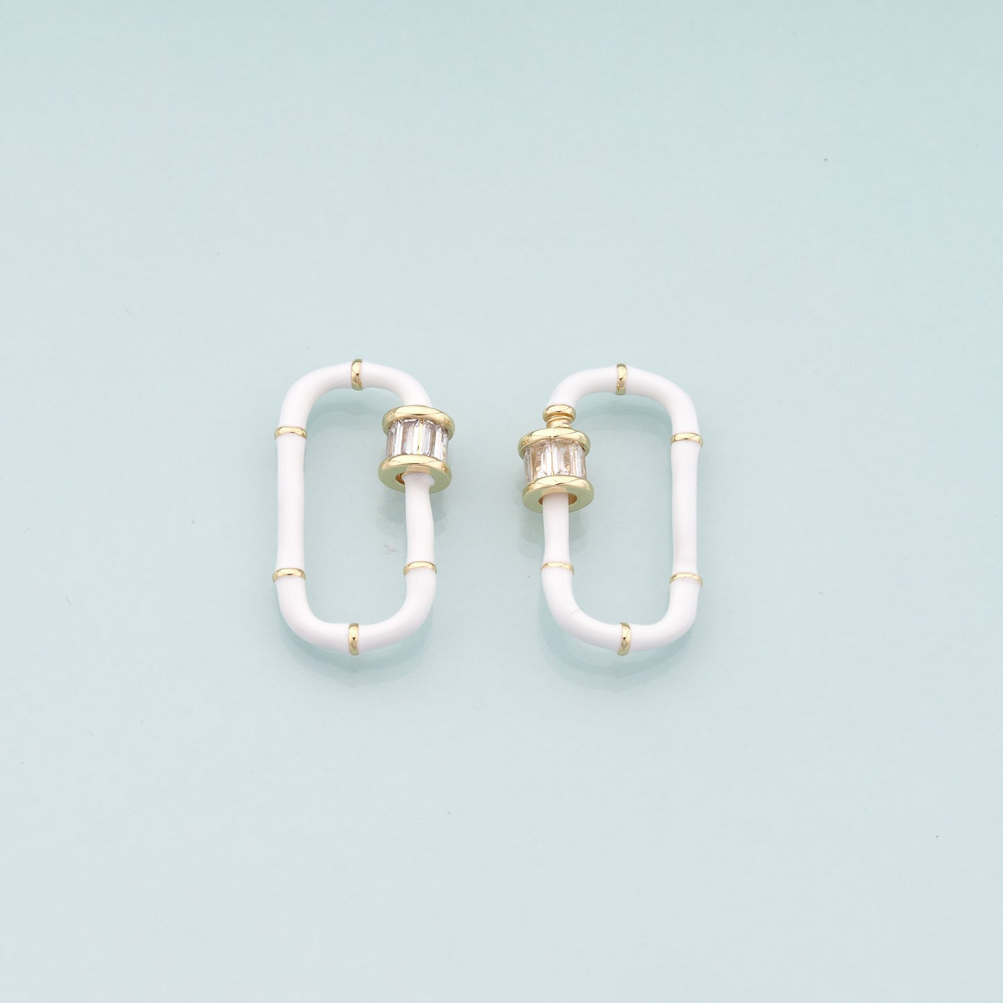 18K Gold Filled Enamel Oval Carabiner Clasp,Buckle Clasp,Carabiner Screw Clasp,Turnbuckle,for DIY Jewelry