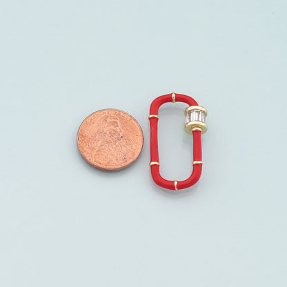 18K Gold Filled Enamel Oval Carabiner Clasp,Buckle Clasp,Carabiner Screw Clasp,Turnbuckle,for DIY Jewelry
