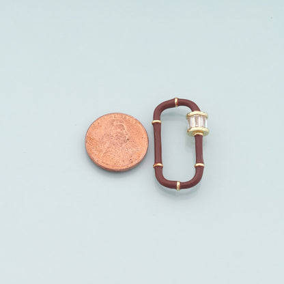 18K Gold Filled Enamel Oval Carabiner Clasp,Buckle Clasp,Carabiner Screw Clasp,Turnbuckle,for DIY Jewelry