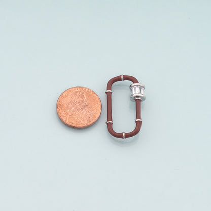 18K Gold Filled Enamel Oval Carabiner Clasp,Buckle Clasp,Carabiner Screw Clasp,Turnbuckle,for DIY Jewelry