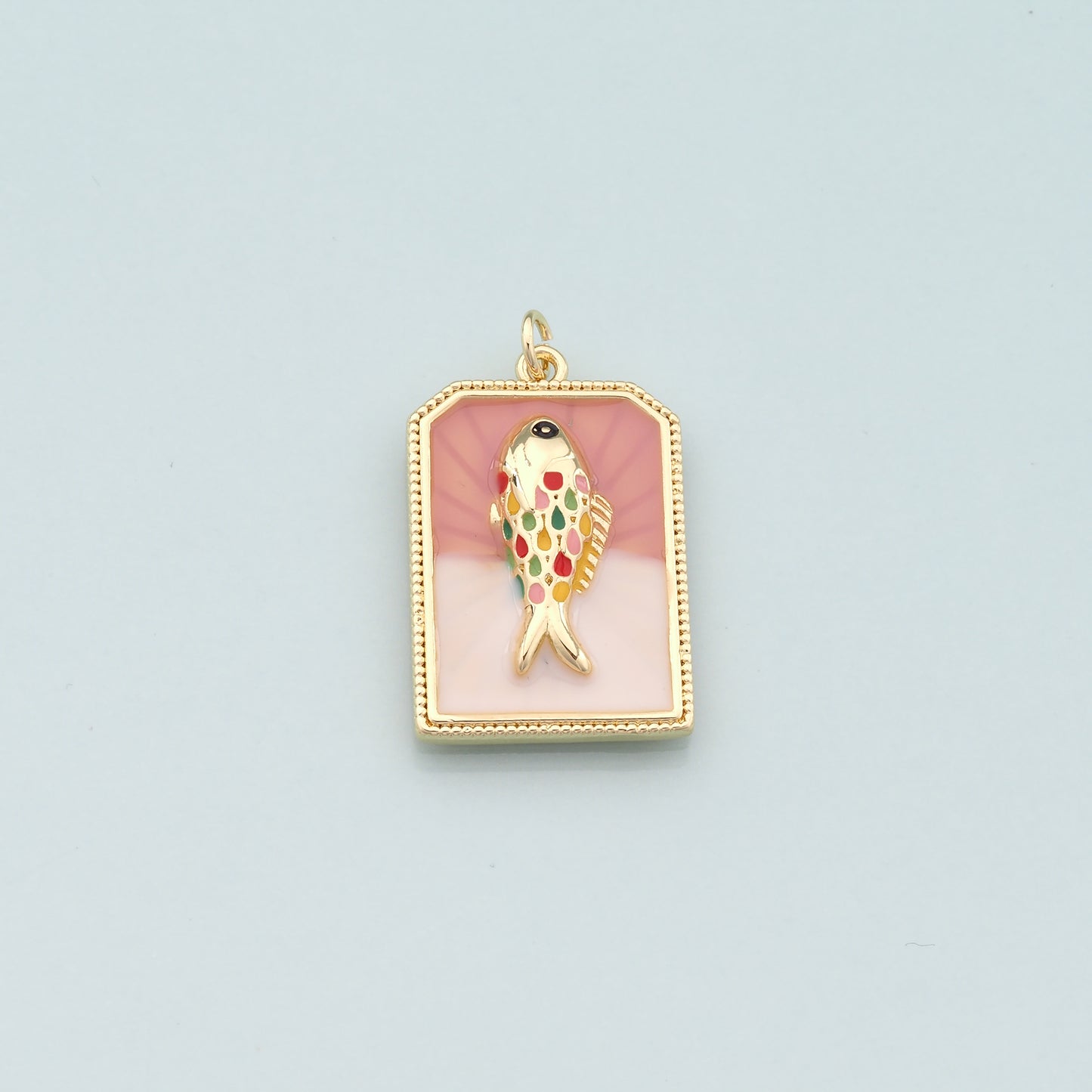 Gold Fish Charms,18K Gold Filled Fish Pendant,Enamel Ocean Charm Bracelet Necklace for DIY Jewelry Making Supply