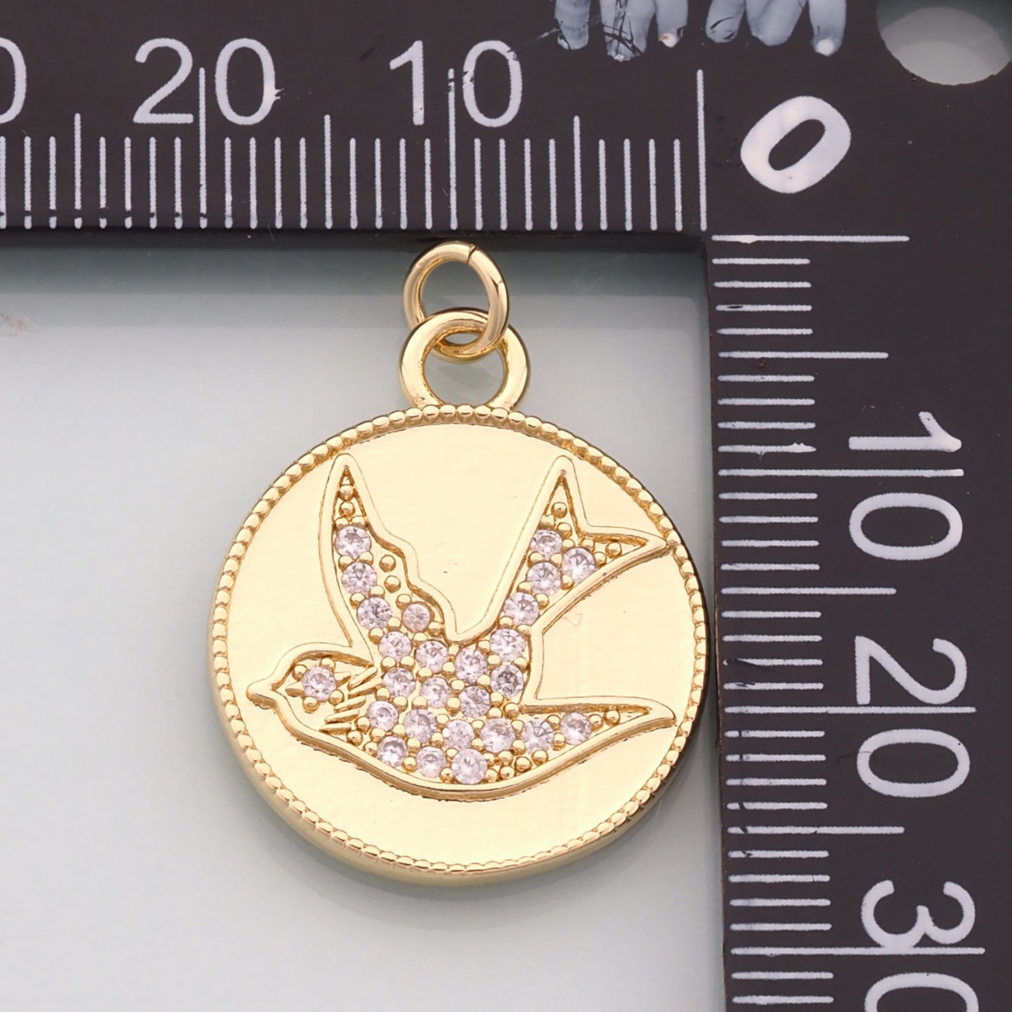 Gold Animal Charms,18K Gold Filled Bird Pendant,CZ Micro Pave Bird Charm Bracelet Necklace for DIY Jewelry Making Supply
