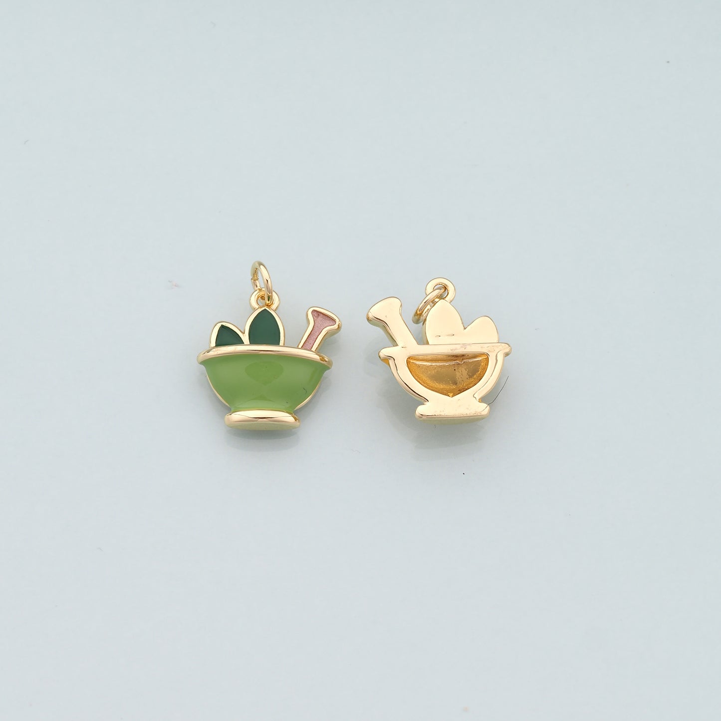 18K Gold Filled Ice Cream Cup Cream Pendant,Enamel Ice Cream Charm Bracelet Necklace for DIY Jewelry Making Supply